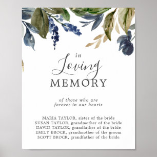 Herbstgrün In Loving Memory Gedenktafel Poster