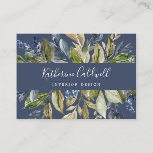 Herbstgrün   Navy Business Card Visitenkarte