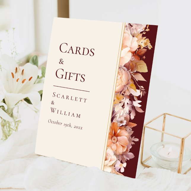 Herbstgrundel Hochzeitskarten und Geschenke Sockelschild (Von Creator hochgeladen)