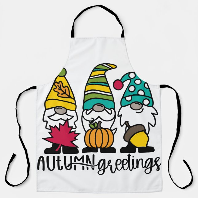 Herbstgrüße GNOMES Schürze (Vorderseite)