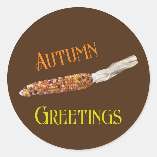 Herbstgrüße Runder Aufkleber (Vorderseite)
