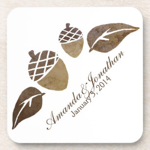 Herbstgutachten und Blätter Hochzeit Untersetzer