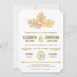 Herbstgutschriften und Blätter für Hochzeiten II Einladung