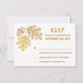 Herbstgutschriften und Eicheneichen-Blätter Hochze RSVP Karte