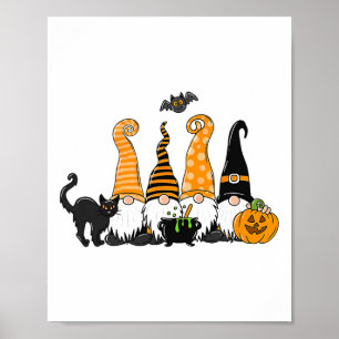HerbstHalloween-Gnome Niedlicher Herbstpumpenfall Poster