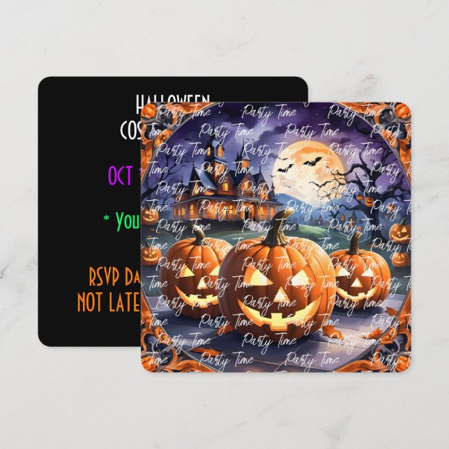 HerbstHalloween Populärkultur Einladung (Vorne/Hinten)