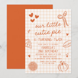Herbsthandgezeichnete unsere kleine Süsse Pie 2. G Einladung