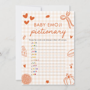 Herbsthandgezeichnetes italienisches Baby Emoji Pi Einladung