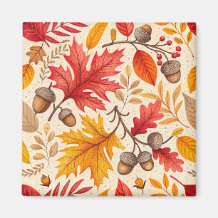 Herbstharmonie: Ein farbenfrohes Herbstmuster Magnet