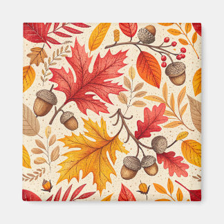 Herbstharmonie: Ein farbenfrohes Herbstmuster Magnet