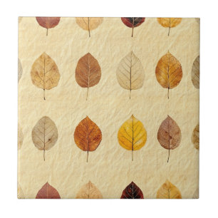 Herbsthauch - Herbstlaub in warmen Erdtönen 4 Fliese