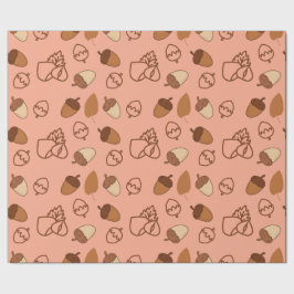 Herbsthazelnut und Leaf Nahtlose Umschlagpapier Geschenkpapier