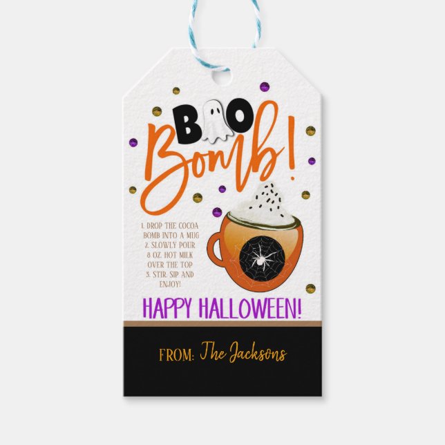 Herbstheißes Cocoa-Bombengeschenk Geschenkanhänger (Vorderseite)