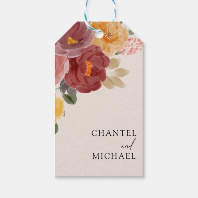 Herbsthochzeit | Gift Favor Tags Geschenkanhänger (Vorderseite)