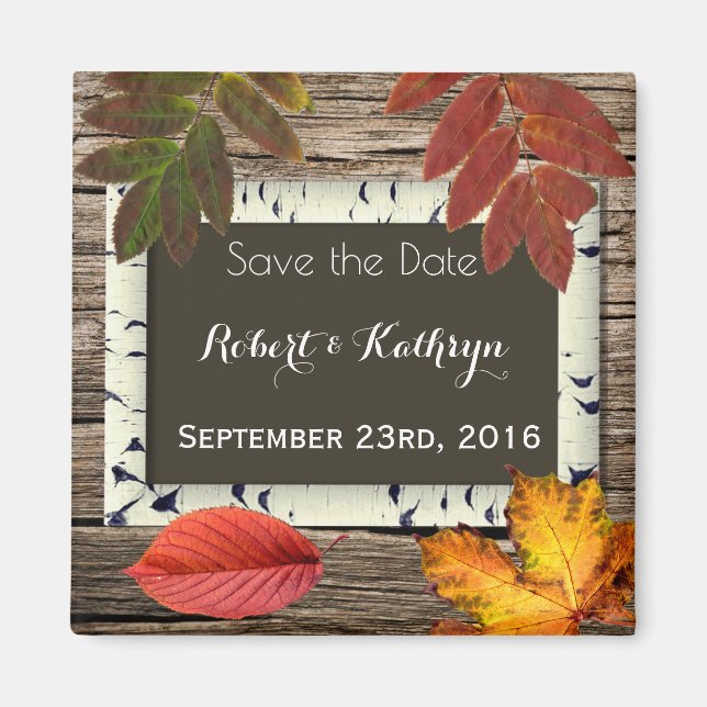 Herbsthochzeit "Save the Date" Magnet (Vorne)