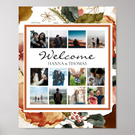 Herbsthochzeiten Herbst Wasserfarbe Blumenzellenze Poster