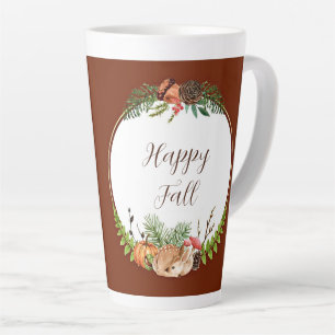 Herbstjungtier und Natur mit anpassbarem Text Milchtasse