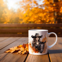 Herbstkaffee Cowgirl Tasse