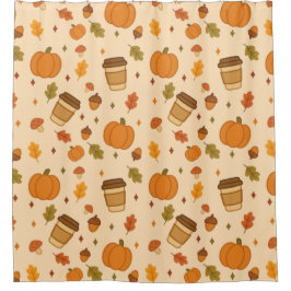 Herbstkaffee Duschvorhang