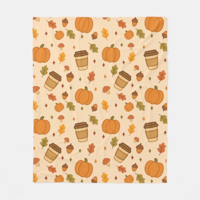 Herbstkaffee Fleecedecke (Vorderseite)