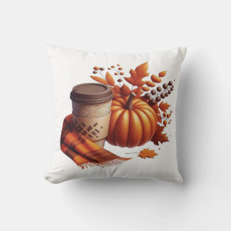 Herbstkaffee & Kürbiskissen Kissen