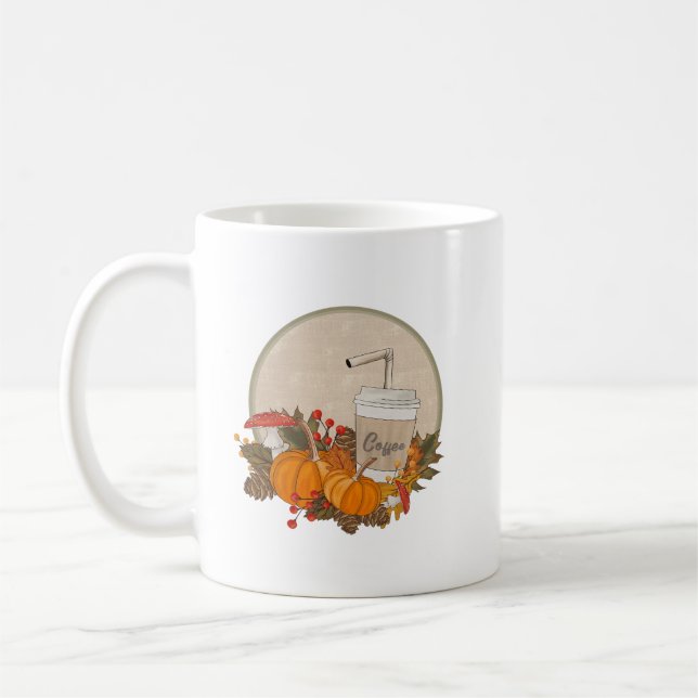 Herbstkaffee & Kürbisse – Cozy Fall Kaffee Design Kaffeetasse (Links)