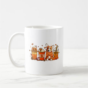 Herbstkaffee mit Corgi Pumpkin Gewürzspice Latte L Kaffeetasse