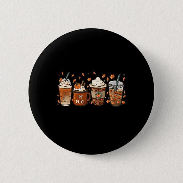 Herbstkaffee Pumpkin Gewürz Latte Capuchino W Button (Vorderseite)