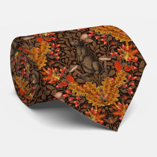 Herbstkaninchen auf braun krawatte