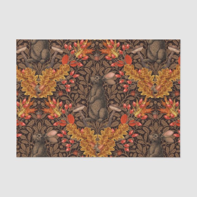 Herbstkaninchen auf braun seidenpapier (Vorderseite)