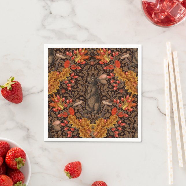 Herbstkaninchen auf braun serviette (Beispiel)