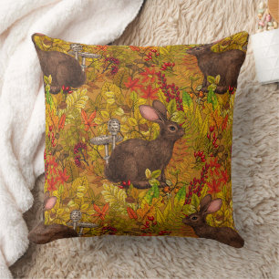 Herbstkaninchen auf Ocker Kissen