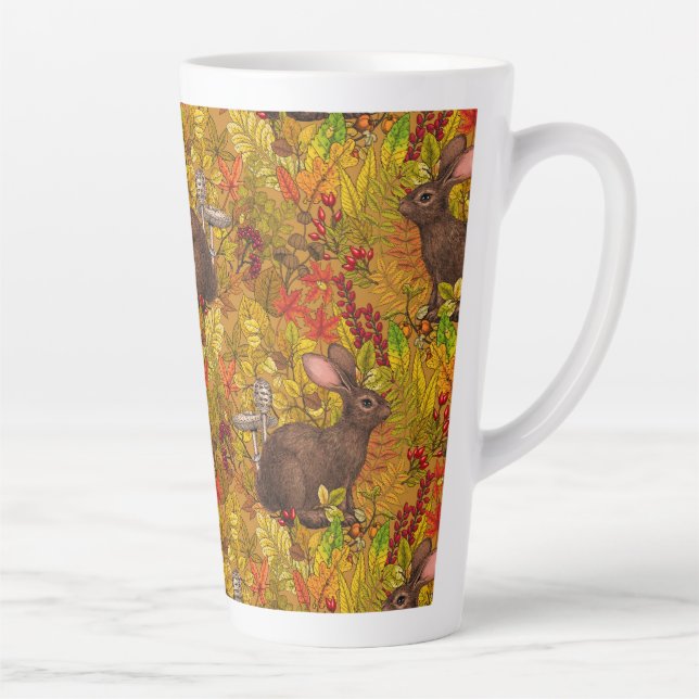 Herbstkaninchen auf Ocker Milchtasse (Rechts)