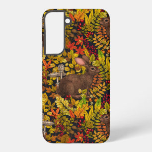 Herbstkaninchen auf schwarzem Hintergrund Samsung Galaxy Hülle