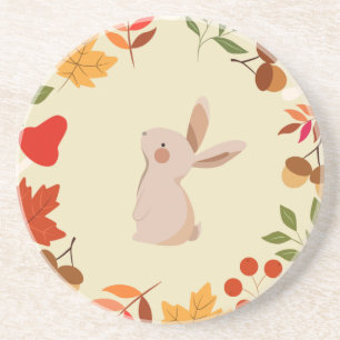 Herbstkaninchen Getränkeuntersetzer