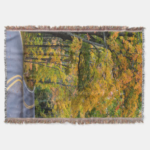 Herbstkanopie der Farbe auf der Autobahn 41 Decke