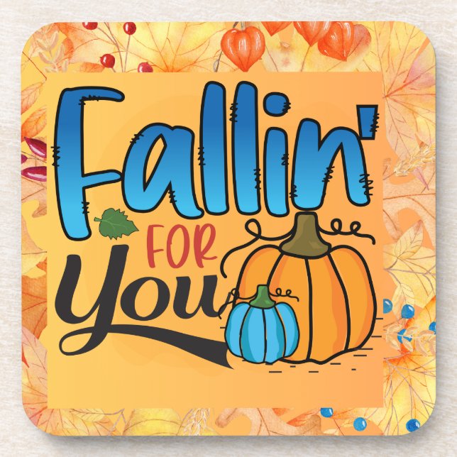 Herbstkarierter Erntedank Getränkeuntersetzer (Vorderseite)