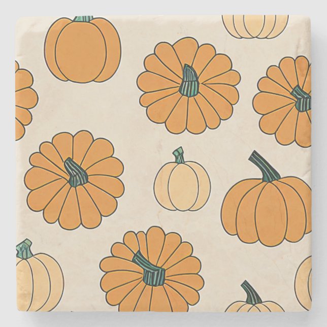 Herbstkarierter Erntedank Steinuntersetzer (Vorderseite)