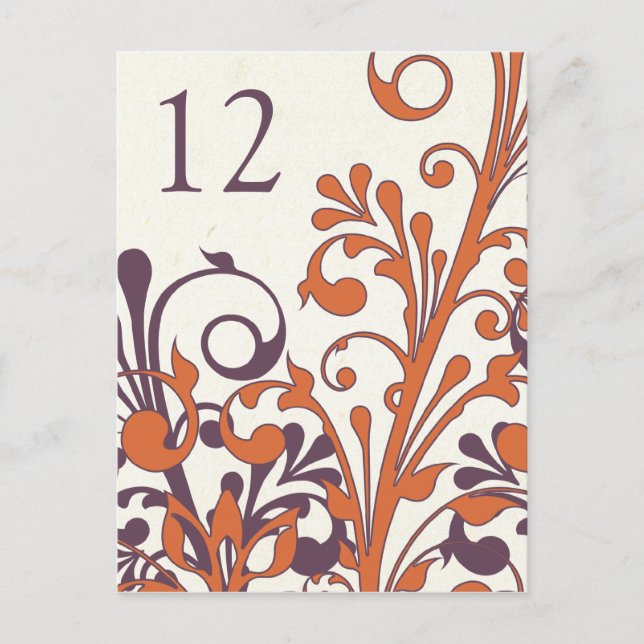 Herbstkarte für Lila orangefarbene Blumenzwiebeltk Postkarte (Vorderseite)