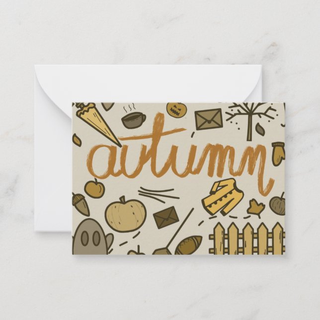 Herbstkarte mit Umschlag Herbst Mitteilungskarte (Vorderseite)