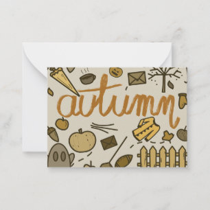 Herbstkarte mit Umschlag Herbst Mitteilungskarte