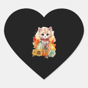Herbstkatze Es ist Herbst Y’all Pumpkins Herbsthal Herz-Aufkleber