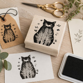 Herbstkatze Gummistempel