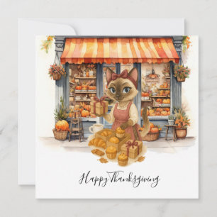 Herbstkatzenbäckerei Erntedank Herbstkatzenliebhab Feiertagskarte