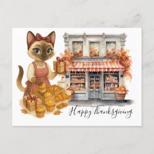 Herbstkatzenbäckerei Erntedank Herbstkatzenliebhab Feiertagspostkarte