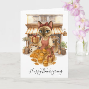 Herbstkatzenbäckerei Thanksgiving Herbst Katzenlie Karte