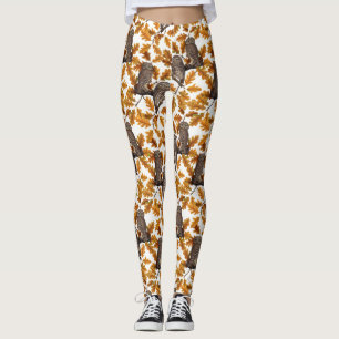Herbstkauz auf Baumwolle weiß Leggings