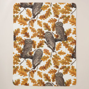 Herbstkauz auf Baumwolle weiß Sherpadecke