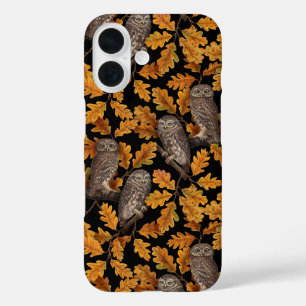 Herbstkauz auf schwarz iPhone 16 hülle