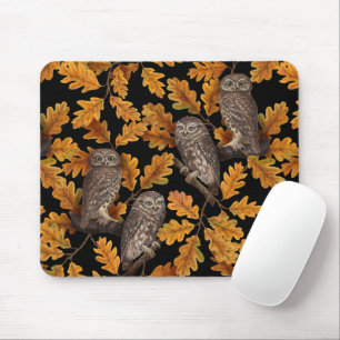 Herbstkauz auf schwarz mousepad